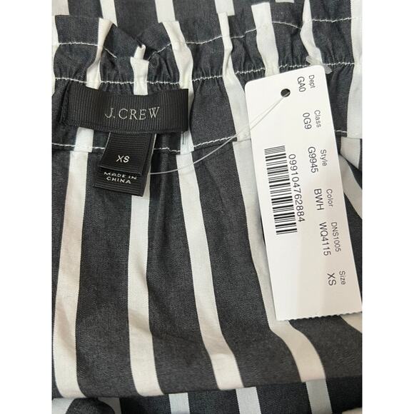NWT J. Crew Gray & White Striped Off The Shoulder Top With Bow Blouse Size XS - Picture 5 of 8